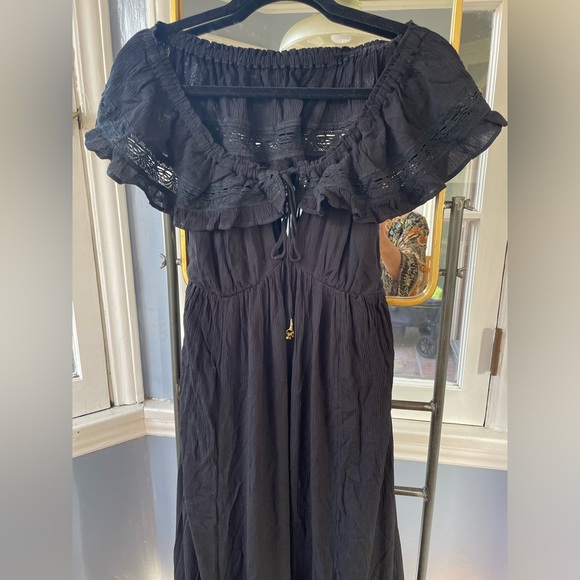 Free People Endless Summer Moonlight Ocean off-shoulder Maxi, Black, Small - Picture 12 of 16